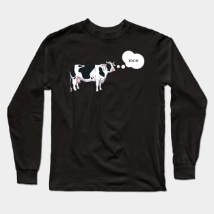 Cartoon Cow Moo Long Sleeve T-Shirt